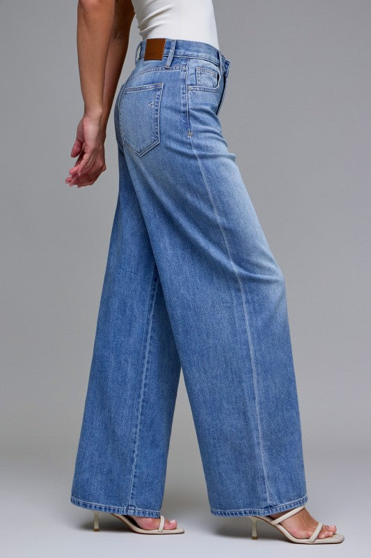 Nori Hidden Jeans | Medium Wash Clean Super Soft Wide Leg