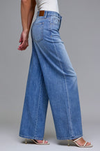 Nori Hidden Jeans | Medium Wash Clean Super Soft Wide Leg