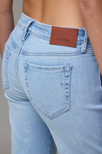 Happi Hidden Jeans | Light Wash Stretch Low Rise Comfort Flare