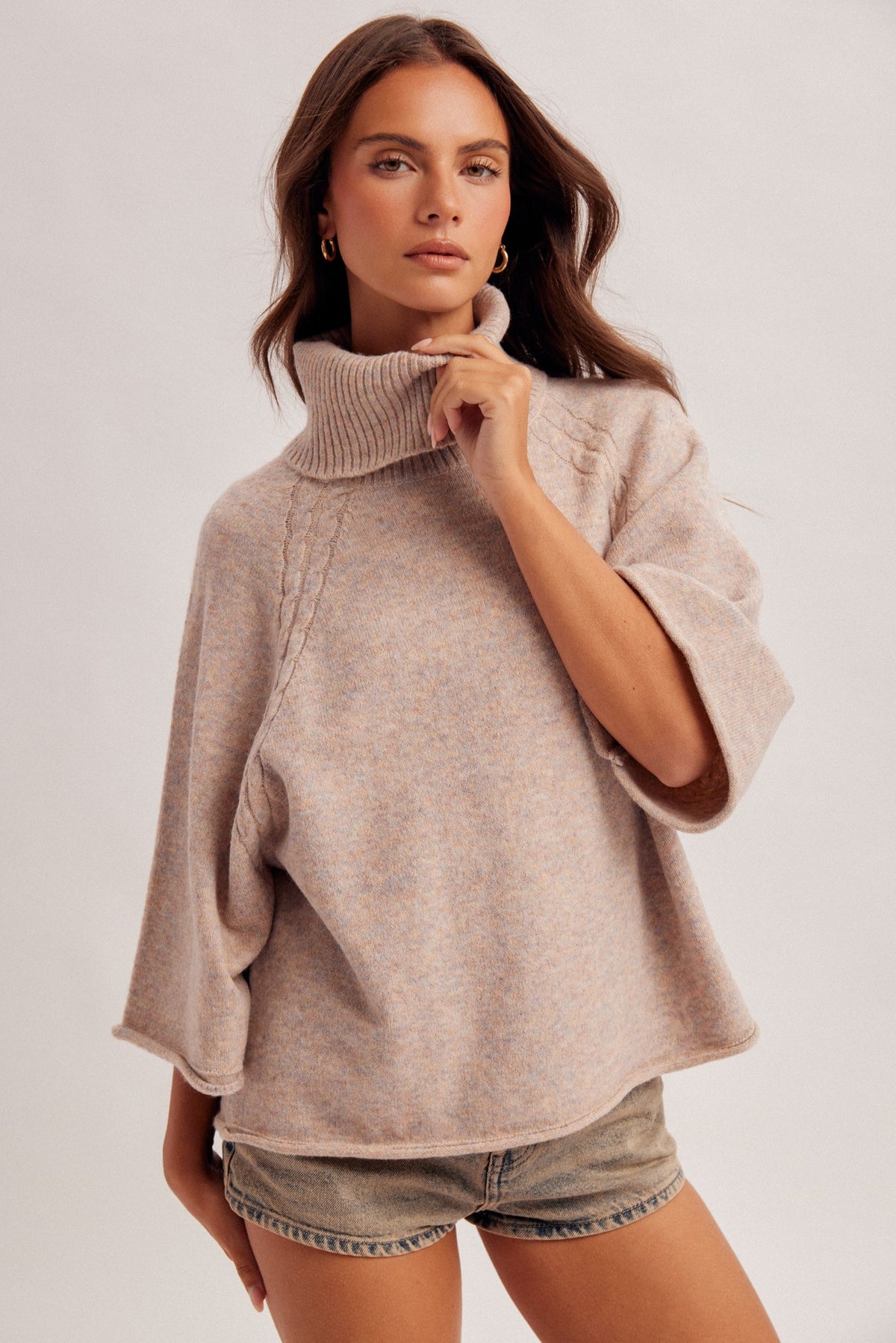 The Rosewood Cable Detail Sweater