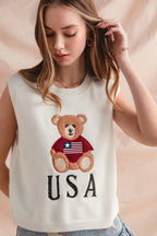 USA Embroidered Sweater Tank