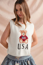 USA Embroidered Sweater Tank
