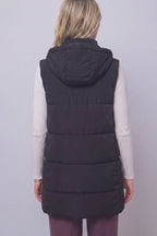 Everyday Essential Long Hooded Puffer Vest
