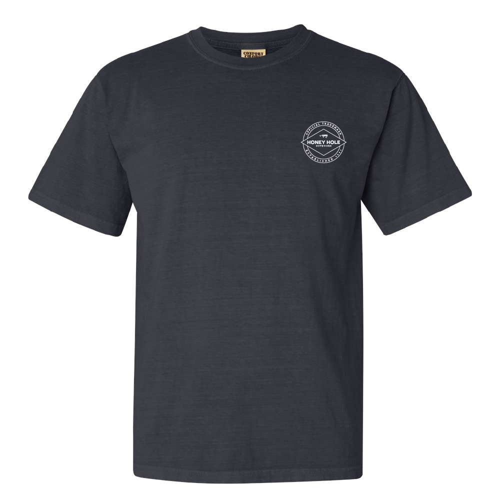 Honey Hole™ Trademark Tee – Graphite Camo Back Print