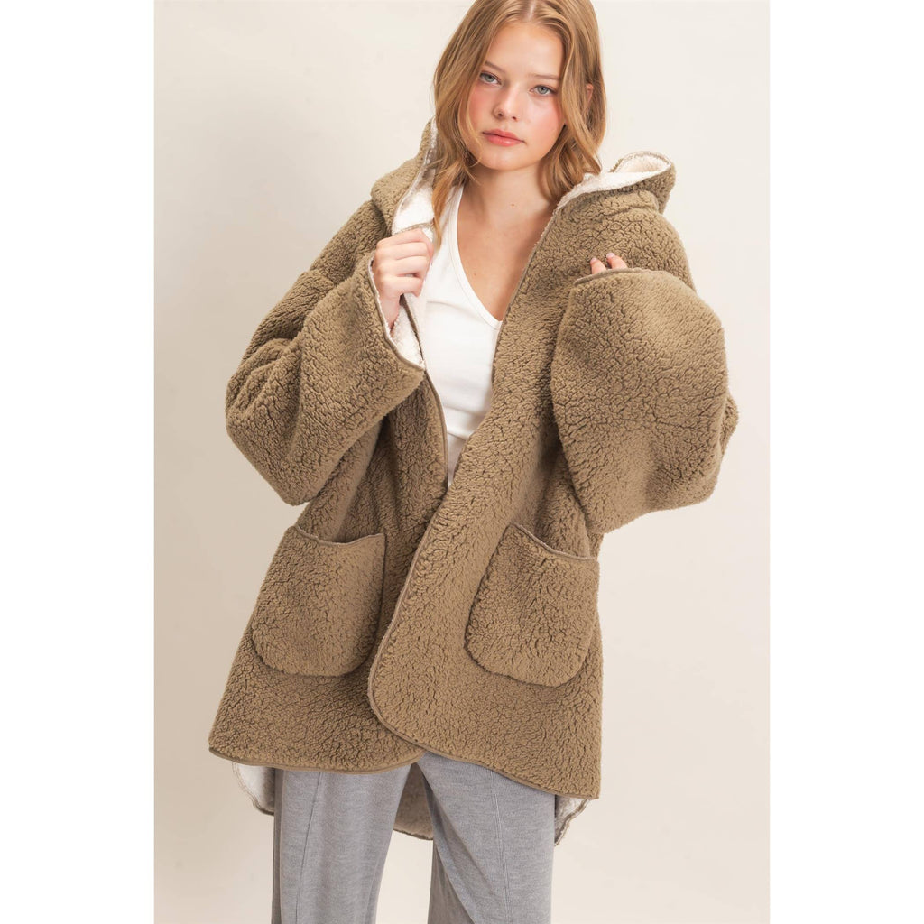Cozy Retreat Oversized Sherpa Jacket