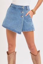 Easy Wrap Denim Skort