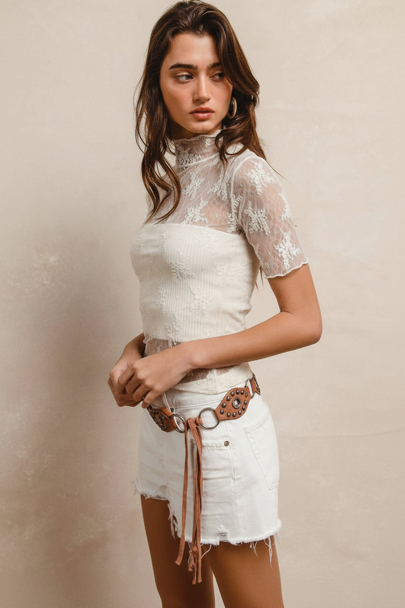 Lace & Layer Mesh Top
