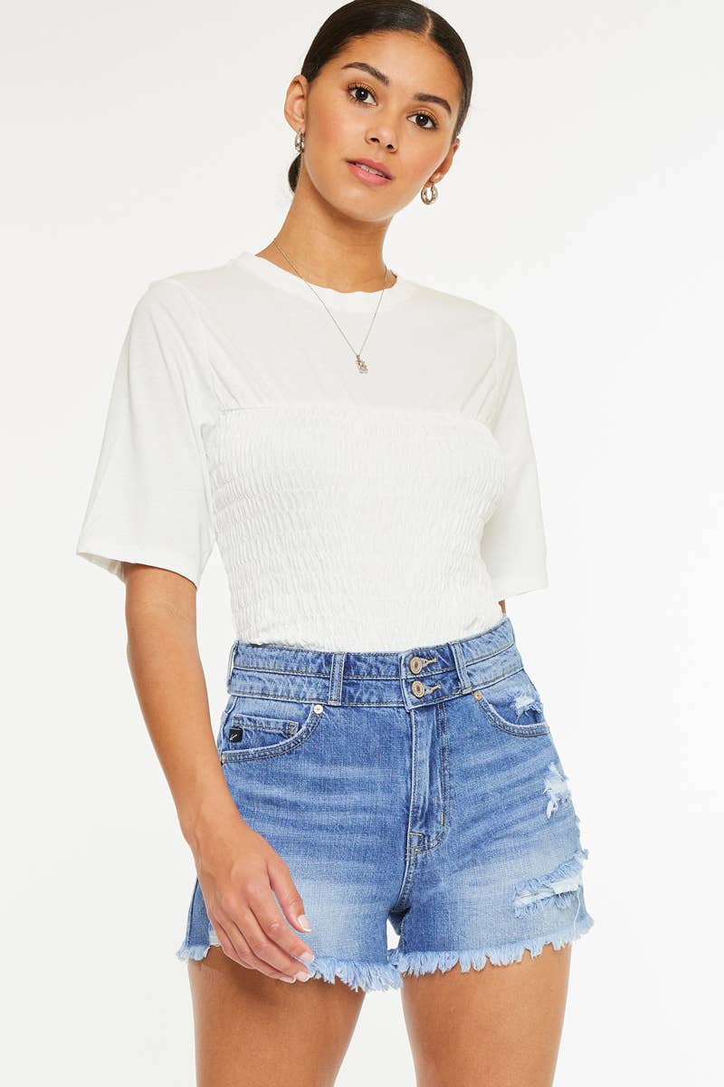 Kan Can Denim |  High Rise Mom Shorts