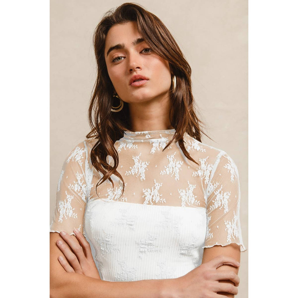 Lace & Layer Mesh Top