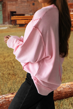 Petal Pink Ribbed Crew