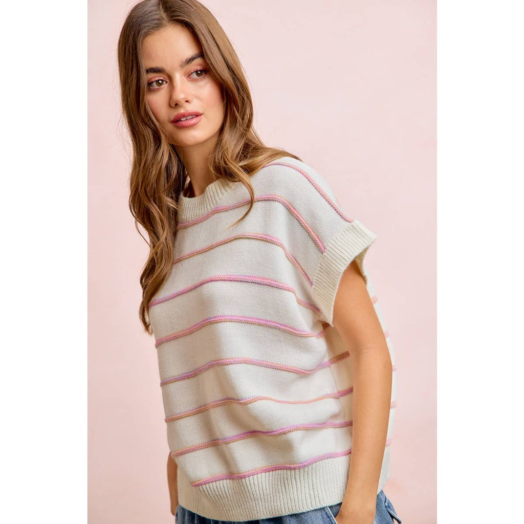 Textured Stripe Knit Top