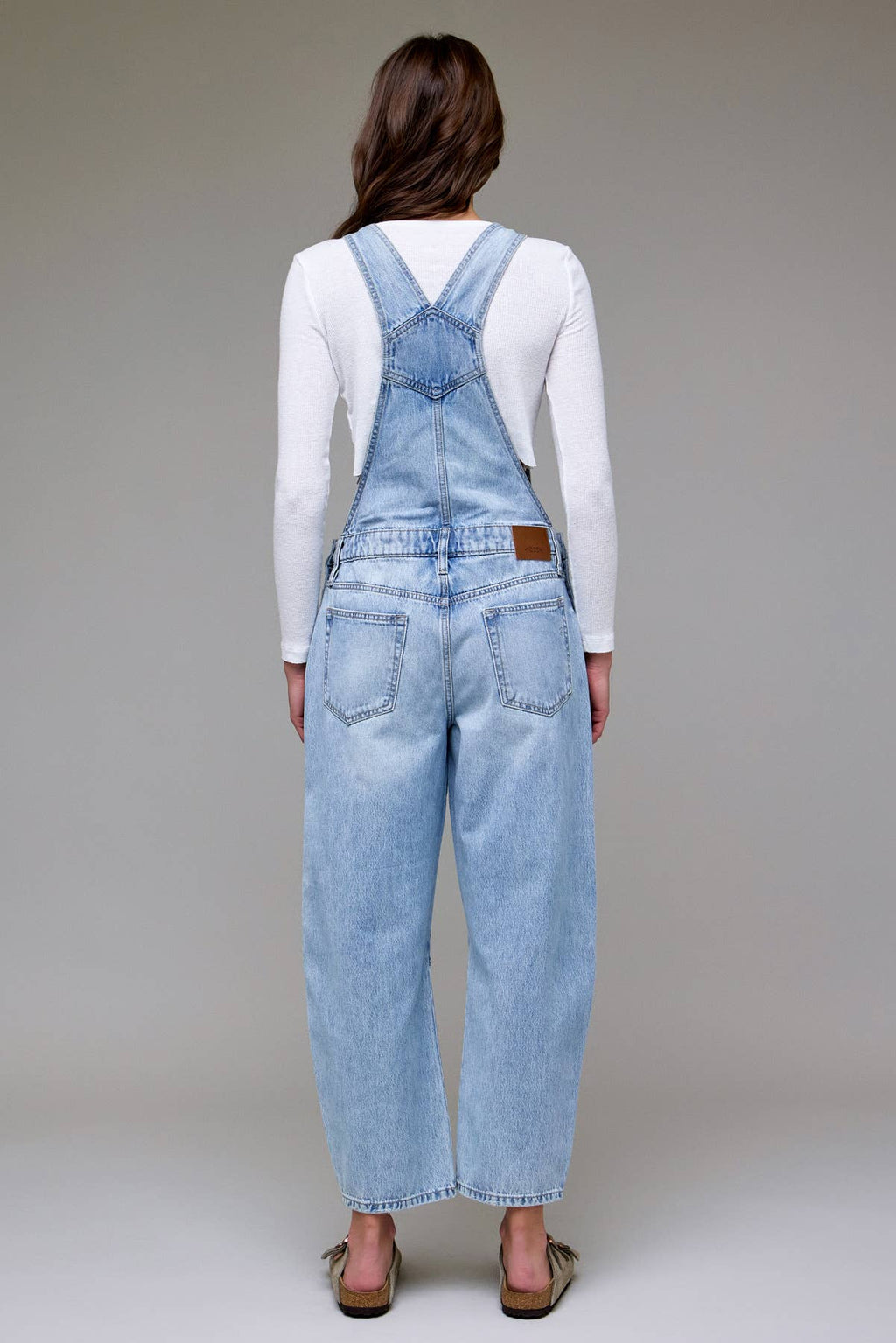 Dylan Hidden Jeans | Light Wash Classic Barrel Cropped Overall