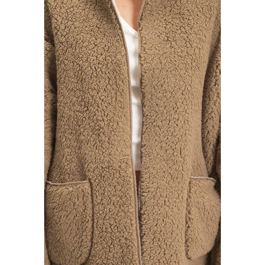Cozy Retreat Oversized Sherpa Jacket
