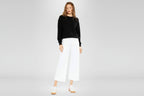 Kan Can Denim | High Rise White Crop Wide Leg Jeans