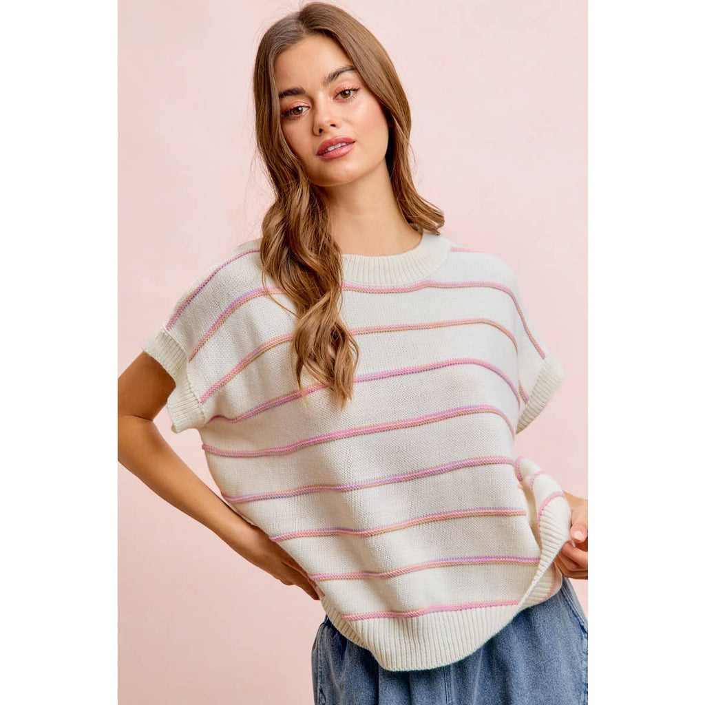 Textured Stripe Knit Top