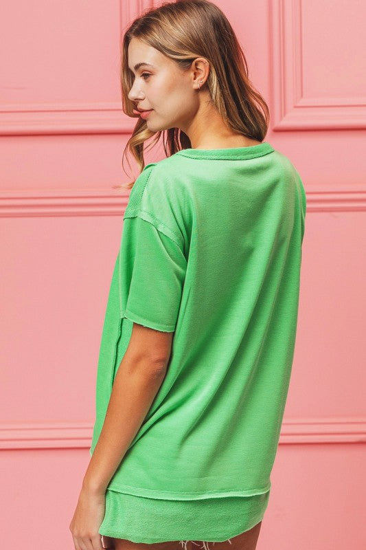 Lime Light Reverse Terry Top