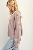 Coco Textured Balloon Sleeve Top