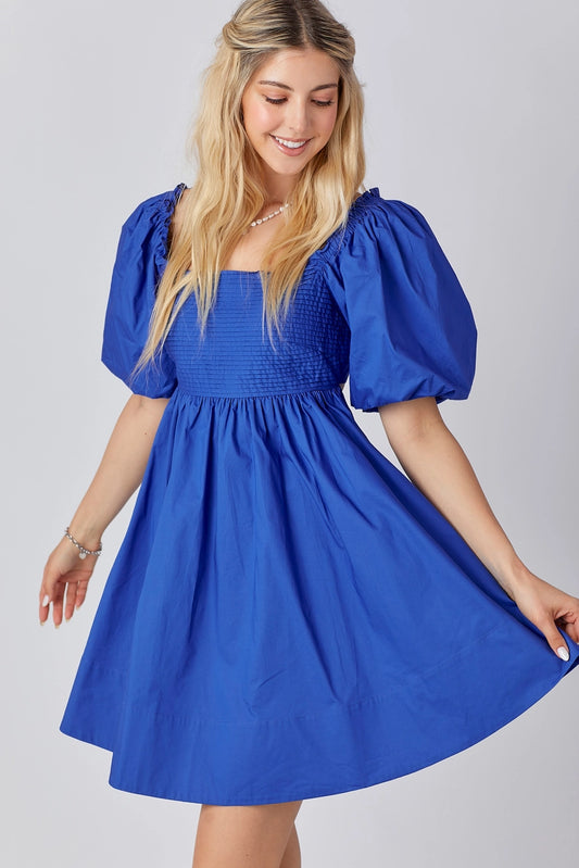 Blue Victory Flair Game Day Square A-Line Mini Dress